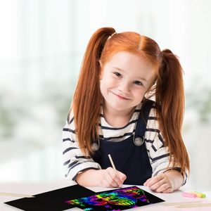 Vẽ Scratch giấy nghệ thuật thiết lập cho trẻ em Scratch Off Craft Quà Tặng ma thuật tấm - Product Image 4