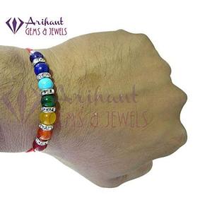 NOVAMART Fine Arihant <b>Gems</b> and Jewels 7 Chakra Energetic Healing <b>Stone</b> Rakhi Crystal <b>Bracelets</b> & Bangles for Brothers Wholesale - Product Image 6