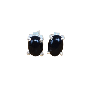 Bijoux pour femmes Boucles d'oreilles en argent style bohème Bijoux en argent sterling 925 Onyx noir Boucles d'oreilles tendance faites à la main - Product Image 1
