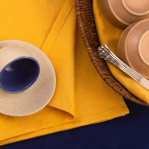 100% coton serviettes de table jaune tissé serviette unie mariage cuisine dîner avion utilisation-haute qualité tissu restaurants hôtels - Product Image 2