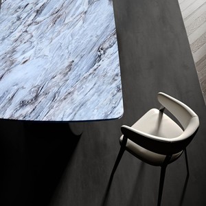 Table à manger en marbre de Dubaï de 220 cm avec pieds stables, design contemporain - Product Image 5