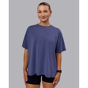 Camiseta Oversize Lavada de Algodón Go-To FLX en Future Dusk - Casual Sólido - Product Image 1