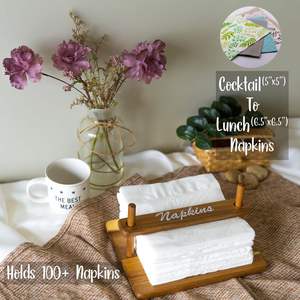 Farmhouse <b>Napkin</b> <b>Holder</b> for Table - Kitchen <b>Napkins</b> <b>Holders</b> Dispenser Wood Cocktail Square Flat Paper Tray Rustic Modern Home - Product Image 5