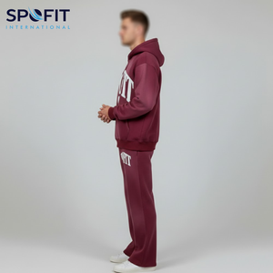 ชุดวอร์มผ้าฝ้าย100% เป็นกรดสำหรับผู้ชายชุดวอร์มแนวสตรีทมีฮู้ดระบายอากาศได้ดีชุดวิ่งจ็อกเกอร์ฤดูหนาวซีดจาง - Product Image 3