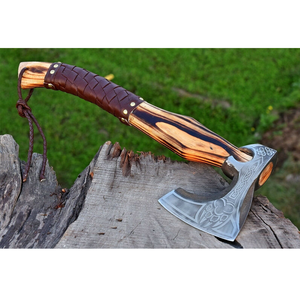 Hacha de acero al carbono de grado industrial OEM para acampar Hacha de preparación de campamento simple con capacidad de corte Cabeza de hacha hecha a mano - Product Image 6