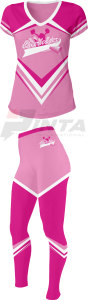 Uniforme de cheerleading bicolore en gros fabriqué au Pakistan pour femmes - Product Image 4