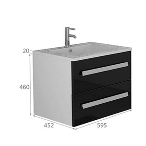 ชุดห้องน้ำสีขาวหรูหรา AROSA ตู้วางพื้นพร้อมอ่างล้างหน้า บานตู้เคลือบแลคเกอร์ ผลิตจากไม้อัดเมลามีนและพีวีซี - Product Image 3