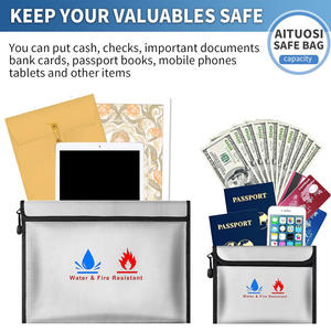 <span class=keywords><strong>Bolsa</strong></span> de Almacenamiento de <span class=keywords><strong>Dinero</strong></span>, Cartera de Protección Segura, de Cuero Sintético de Microfibra, Impermeable y Resistente al Fuego, Fabricada en China - Product Image 4