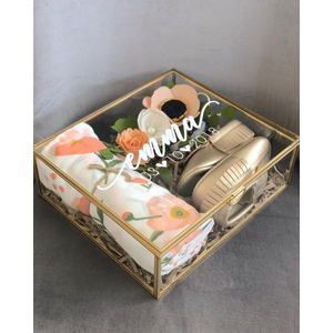 Wholesale Vintage Rectangle Clear Glass Jewelry <b>Box</b> <b>With</b> Hinged <b>Lid</b> Silver Metal Frame & Ball Feet <b>Decorative</b> Display Organizer - Product Image 4