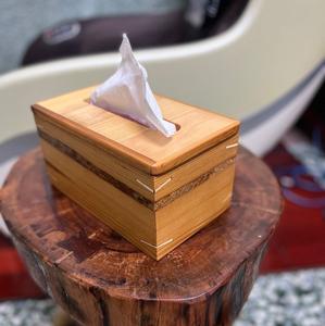 Porta Cajas de Pañuelos de Madera de Estilo Rústico, Dispensador de Pañuelos de Madera Natural Hecho a Mano para Decoración del Hogar - Product Image 1