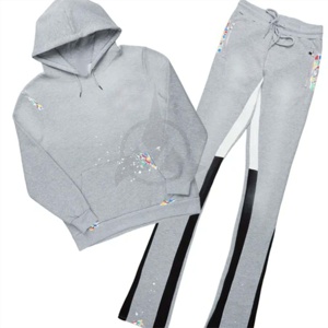 Survêtements de luxe évasés lavés à l'acide-Survêtements pour hommes modernes et élégants à la mode et confortables personnalisés en gros - Product Image 1