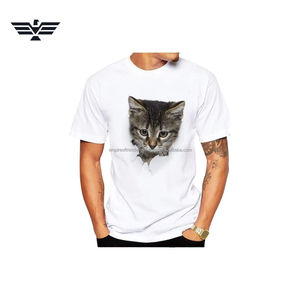 Custom 3D for Graphic Front Logo Knitted White Cotton <b>Funny</b> Tee for Men Unisex Casual Wear - Product Image 6