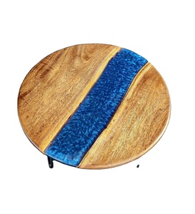 Lot de 4 sous-verres en résine et mangue, bois d'acacia, tapis de thé et porte-gobelet pour canapé en ardoise, produits artisanaux - Product Image 1