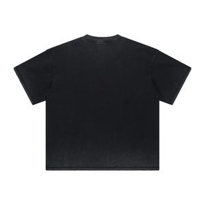 Venta al por mayor de los hombres ácido lavado Gráfico de punto 100% algodón de peso pesado camisetas de manga corta personalizable servicio OEM - Product Image 6