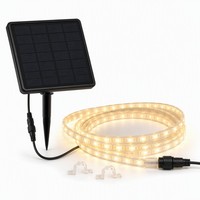 Bande lumineuse LED solaire 24V SMD2835 dimmable pour extérieur, clôture de jardin, 8mm flexible, 120 LED/m, patio, balcon, cour