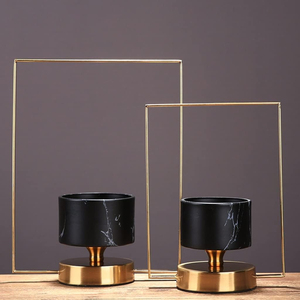 Bougeoir en marbre fait à la main en béton pot de bougie unique couleur blanche couleur naturelle photophore fournitures de table - Product Image 4