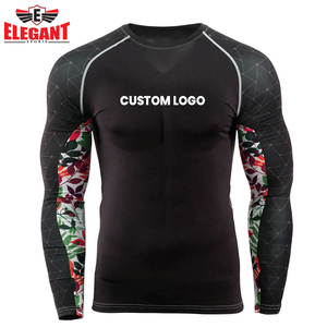 Su propio diseño MMA BJJ Mangas largas Rash Guard La mejor calidad Hombres Fitness Training Wear Rash Guard - Product Image 5