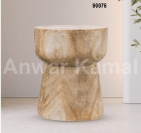 Tabouret rond en bois massif, table d'appoint