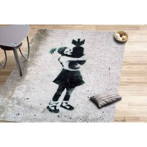 Printed <b>Rug</b>: Decorative, Salon Decor, Pet Friendly, Non Slip, Banksy Girl, Banksy, Classic, Runner, Kitchen,Luxury <b>Velvet</b> <b>Rug</b> - Product Image 3