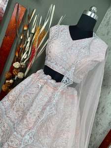 ชุดประจำชาติของผู้หญิง,ชุดเดรส Lehenga Choli ผ้าไหมหม่อนพิเศษชุดแต่งงานชุดประจำชาติอินเดียปากีสถาน - Product Image 4