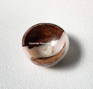 Cuenco de madera y resina de alta calidad, ensaladera de madera de resina de diseño clásico para ocasiones especiales, cuenco para servir de decoración del hogar - Product Image 5