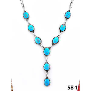 Collier Bohème Sud-Ouest en Turquoise Blanche et Argent Sterling, Chaîne à Maillons Faite à la Main avec Perle Diamant en Forme de Cœur, Cadeau - Product Image 2