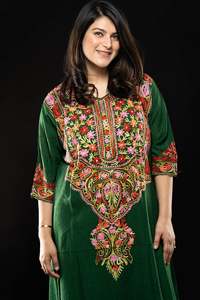 งานแต่งงาน Kaftan Maxi สําหรับผู้หญิงเย็บปักถักร้อยสามในสี่แขนยาวชั้น Boho ขนาดบวก Kaftan - Product Image 2