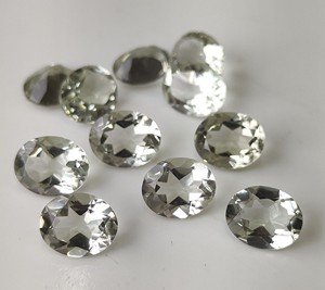 Oferta Especial: Amatista Verde Natural, Gema Suelta, Corte Ovalado Facetado 4x6mm-10x12mm con Juego de Color y Fuego para Fabricación de Joyas - Product Image 1