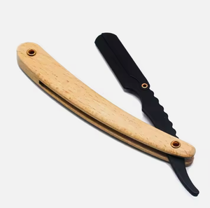 Maquinilla de afeitar para Barba alemana de acero inoxidable para hombre con mango de madera - Product Image 1