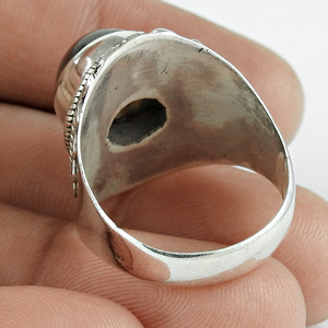 แหวนพลอยลาบราดอไรต์ธรรมชาติคุณภาพสูง925สเตอร์ลิงทำด้วยมืออัญมณีโบโฮเครื่องประดับขายส่งราคาโรงงาน - Product Image 3