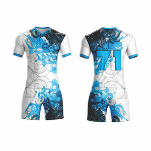 Ensemble de maillot de football en or blanc personnalisé, uniforme de football par sublimation, léger, respirant, séchage rapide, tenue de sport d'été pour équipe - Product Image 3