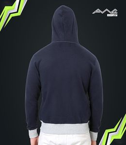 Sudadera con Capucha y Cremallera para Hombre, 100% Algodón, Cómoda, Moderna, Estilo Invernal, Color Sólido, Impresión Personalizada, Ecológica, Transpirable, Directa - Product Image 2