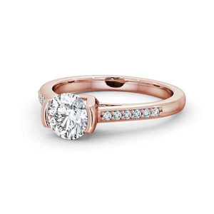 Anillo de Compromiso y Matrimonio de Oro Real de 10k y 14k, Corte Redondo, Certificado IGI, Cultivado en Laboratorio, de Luster Jewelry, para Regalo - Product Image 1