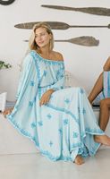 Robe Kaftan Classique Rétro Vintage d'Été pour Femme en Coton Brodé de Motifs Floraux Suzani, Rayures et Imprimé Léopard, Teinte Unie