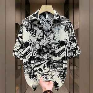 Moda de verano para hombre para polo con cuello en V de manga corta y media manga suelta impresa patrón 3D superior - Product Image 4