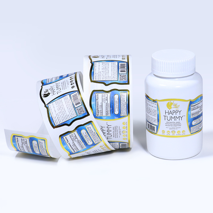 Medicine Health Products Waterproof Labels Customized Printing Supplement Sticker Medical Labels for Pet Packaging Bottle