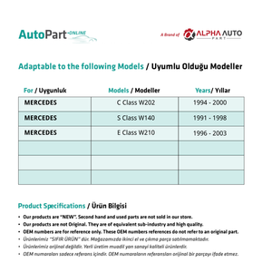 Pièce de réparation de support de verre de rétroviseur gauche pliant pour Mercedes W210, W140 - Product Image 2