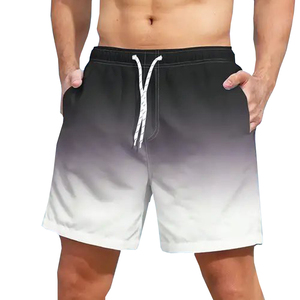 Mens Gradient Black to <b>White</b> Drawstring <b>Gym</b> <b>Shorts</b> Quick Dry Activewear for Fitness and Beach Use - Product Image 1