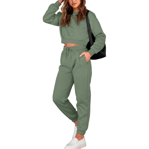 Latest Design Jogging Wear Tracksuits for sale in different colors New Fashion Women's Cotton Fleece Ladies Tracksuits Set - Product Image 1
