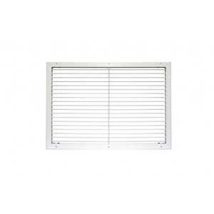 Grille d'admission d'air rectangulaire en aluminium peint blanc Tecnosystemi, angle de lame de 90°, installation facile pour faux plafond HVAC - Product Image 1