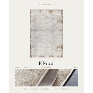 พรมโพลีโพรพิลีนและโพลีเอสเตอร์ขายส่ง EFSUN EF005 สีครีม ผลิตด้วยเครื่องจักร พรมตุรกีสำหรับห้องนั่งเล่น โครงการโรงแรม - Product Image 2