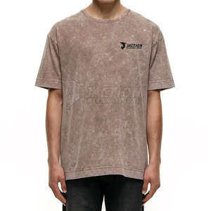 Logotipo personalizado de calidad superior de algodón lavado ácido camiseta personalizada Loose Fit impreso camiseta para hombres lavado ácido camisetas para la venta - Product Image 1