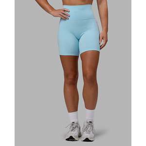 Shorts Fusion de Cintura Ultra Alta de 6 Pulgadas para Mujer con Bolsillos - Azul Glaciar - Product Image 1