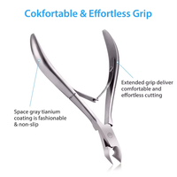 Coupe-ongles réutilisables en acier inoxydable, 3 pièces, coupe-cuticules, lame pointue, outil de manucure professionnel, fournitures pour ongles