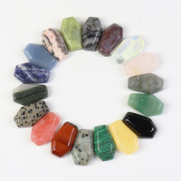 Nouvelles pierres précieuses naturelles en vrac, forme de couvercle de cercueil miniature, agate améthyste, sculptées à la main pour la fabrication, 3 cm 2 cm