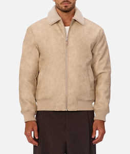Vêtements d'extérieur en daim de luxe en gros, veste en cuir pour hommes, veste en tissu respirant à fermeture éclair de qualité supérieure avec logo personnalisé - Product Image 1