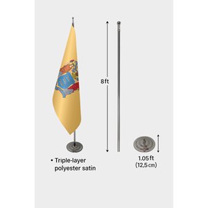 New Jersey Custom Indoor <b>Flag</b> 3x5ft Polyester Aluminum <b>Pole</b> Display Pennant Digital Printing Custom Logo New Jersey Official - Product Image 6