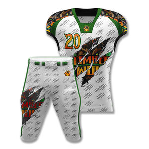 Uniforme de football américain rétro personnalisé de haute qualité, couleur unie contrastée, respirant, 100% polyester, manches courtes, design d'équipe - Product Image 1