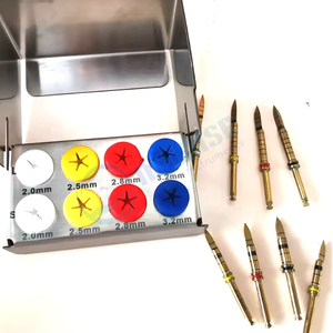 Juego de Fresas Quirúrgicas Eléctricas Doradas para Implantes Dentales, 8 Piezas, Fresas Piloto Largas/Cortas, Herramientas de Guía Quirúrgica, Kit de Instrumentos de Implantología - Product Image 1