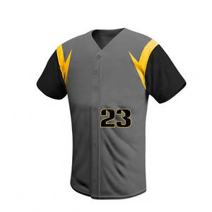 Vente en gros uniforme de baseball 100% polyester rayé uniforme de baseball maillot boutonné conception personnalisée uniforme de baseball - Product Image 5